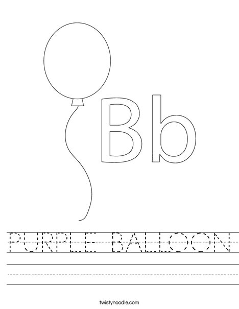 PURPLE BALLOON Worksheet - Twisty Noodle