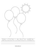 BALLOON LAUNCH AREA Worksheet