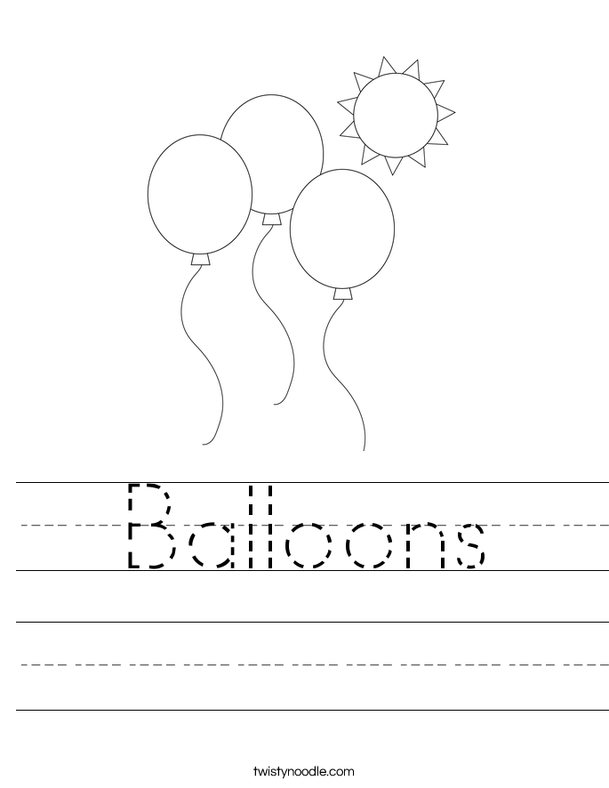 Balloons Worksheet - Twisty Noodle