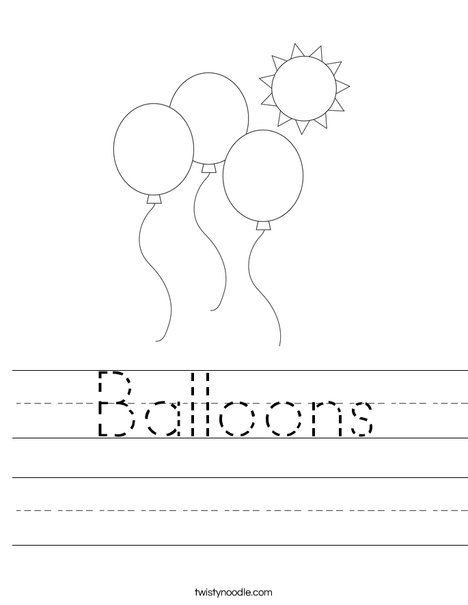 Balloons Worksheet - Twisty Noodle