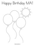Happy Birthday MA!Coloring Page