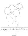 Happy Birthday Mom Worksheet