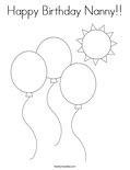 Happy Birthday Nanny Coloring Page - Twisty Noodle