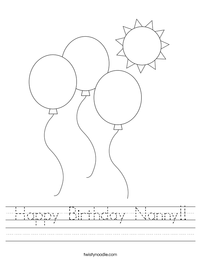 Happy Birthday Nanny!! Worksheet