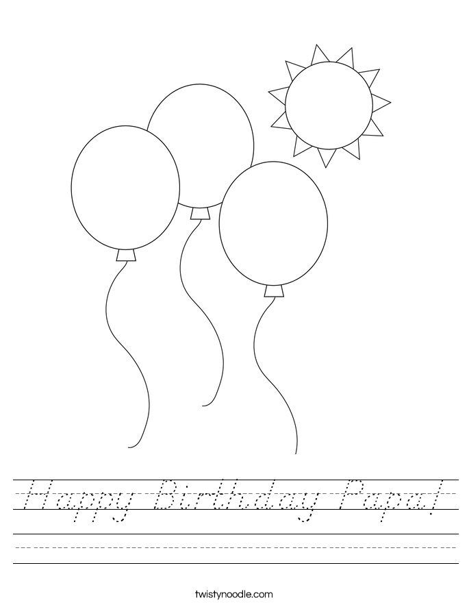 Happy Birthday Papa! Worksheet