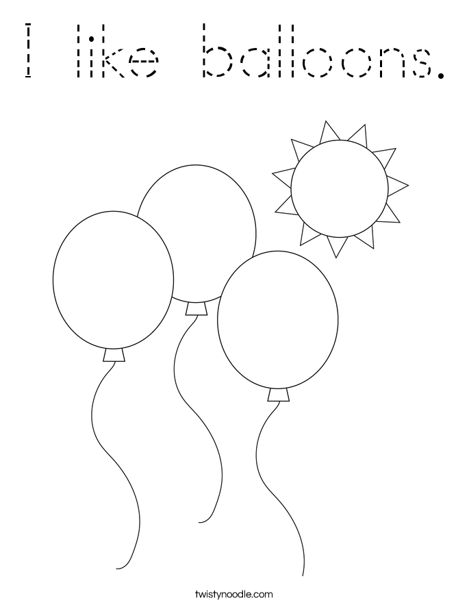 I like balloons. Coloring Page