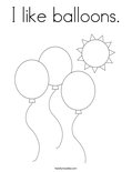 I like balloons. Coloring Page
