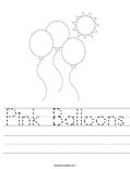 Pink Balloons Worksheet