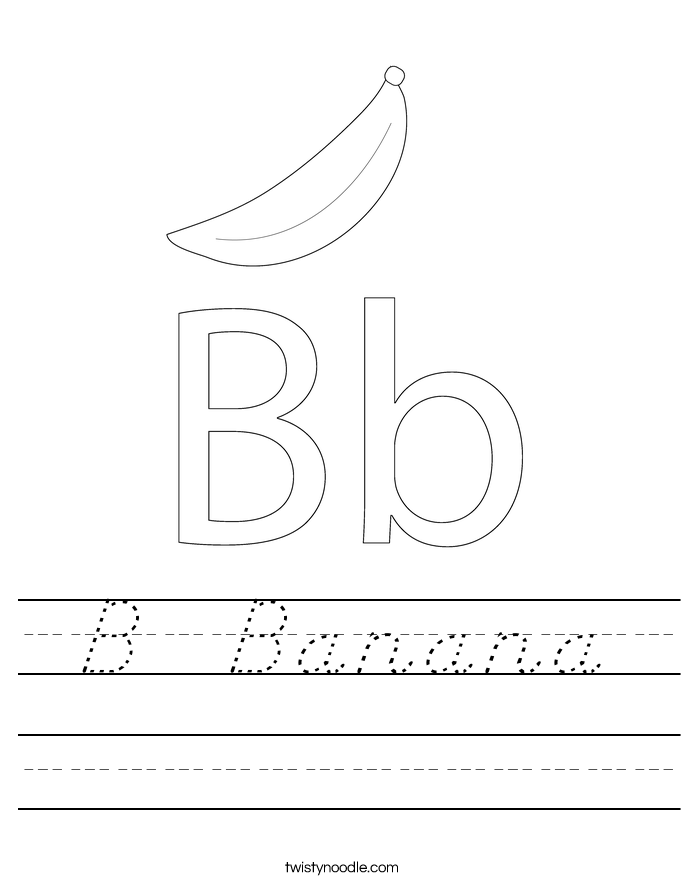 B  Banana Worksheet
