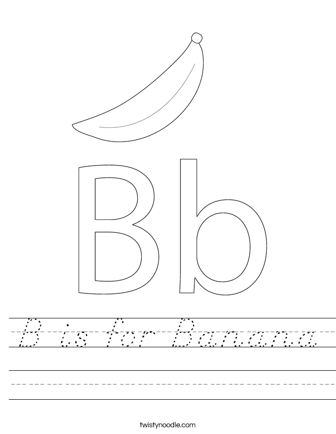 B is for Banana Worksheet