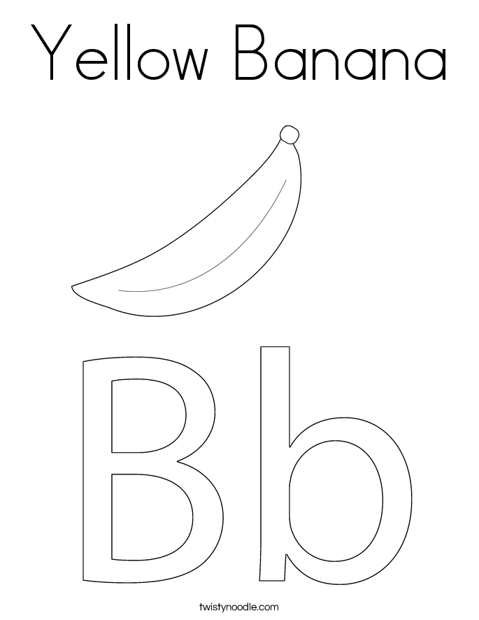 Yellow Banana Coloring Page