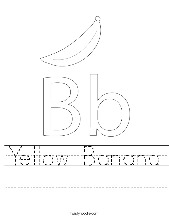 yellow banana worksheet twisty noodle