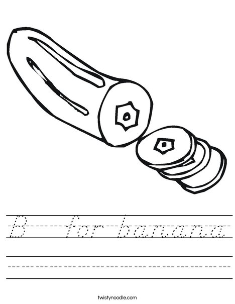 Sliced Banana Worksheet