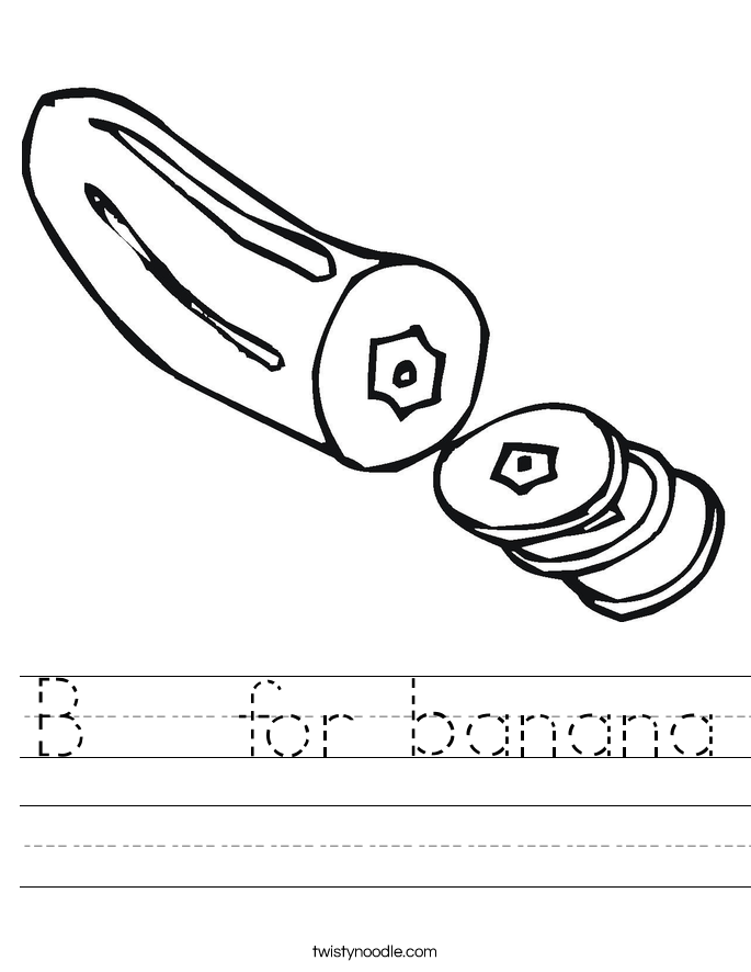 B   for banana Worksheet