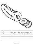 B   for banana Worksheet