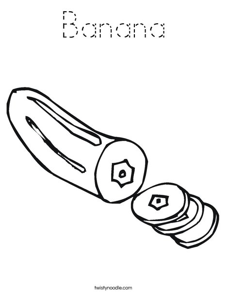 Sliced Banana Coloring Page