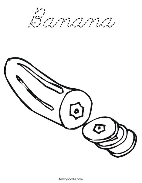 Sliced Banana Coloring Page