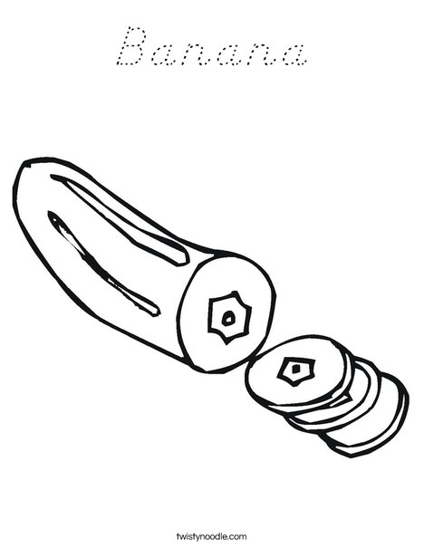 Sliced Banana Coloring Page