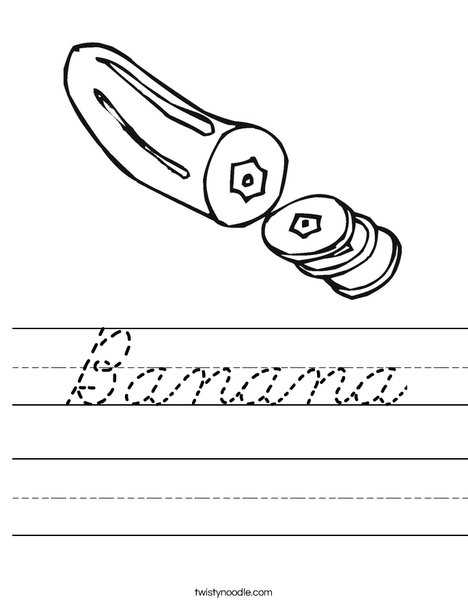 Sliced Banana Worksheet