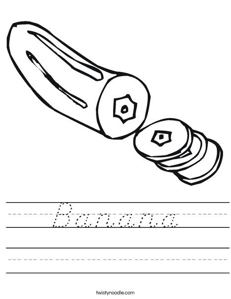 Sliced Banana Worksheet