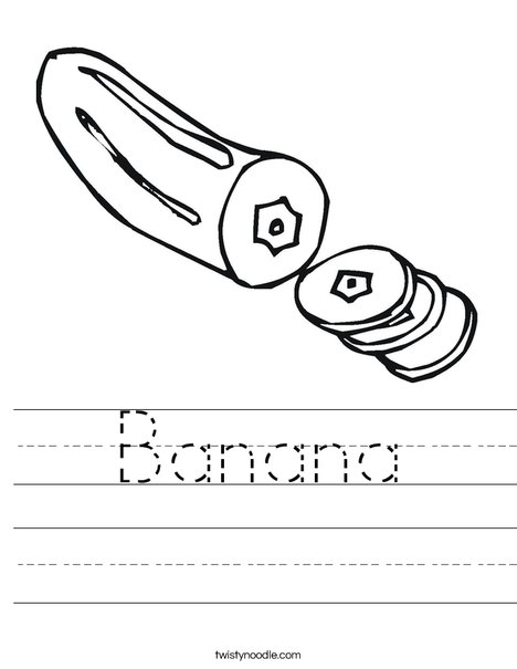 Sliced Banana Worksheet