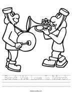 Band: We Love To March Handwriting Sheet