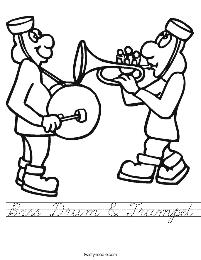 Bass Drum & Trumpet Worksheet
