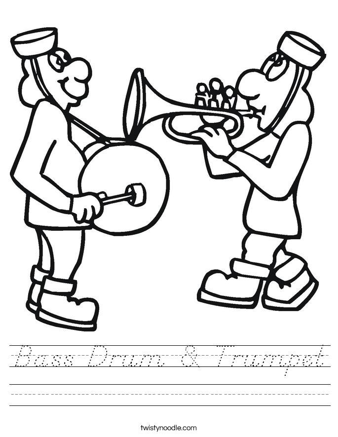 Bass Drum & Trumpet Worksheet