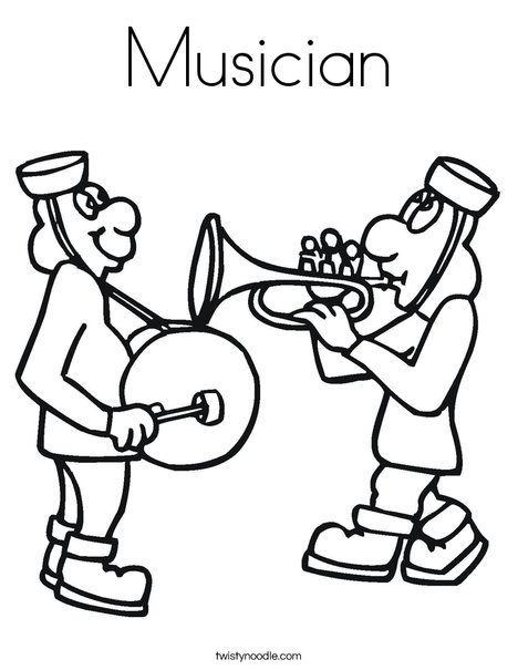 Musician Coloring Page - Twisty Noodle
