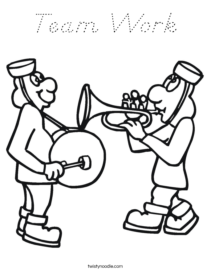 Team Work Coloring Page