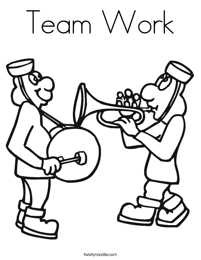 Team Work Coloring Page - Twisty Noodle