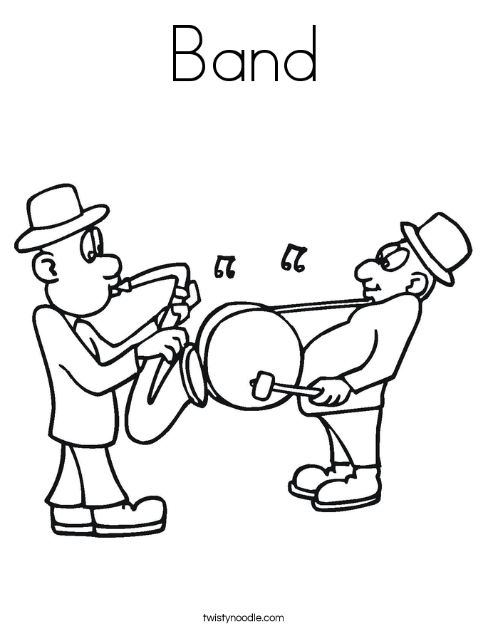 Band Coloring Page Twisty Noodle - Band Coloring Page 