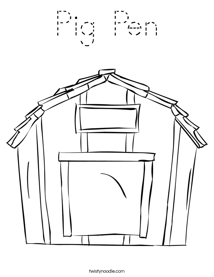 Pig Pen Coloring Page