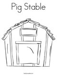 Pig Stable Coloring Page