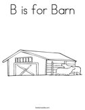 B is for Barn Coloring Page