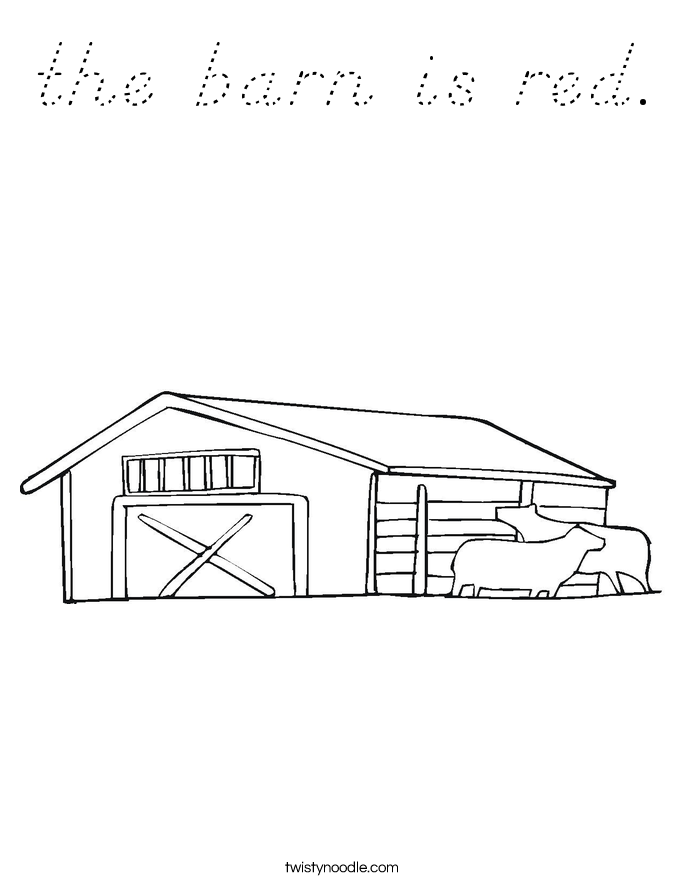the barn is red. Coloring Page