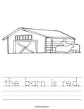 the barn is red. Worksheet