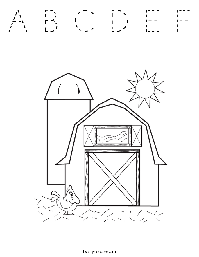 A B C D E F Coloring Page