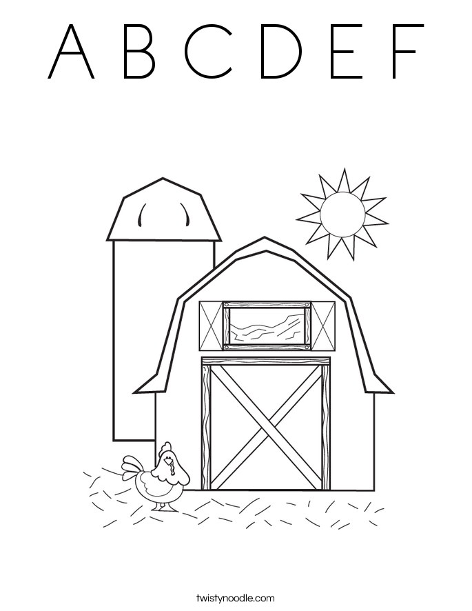 A B C D E F Coloring Page