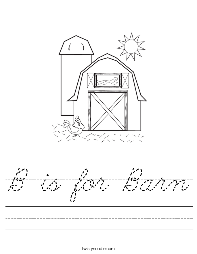 B is for Barn Worksheet