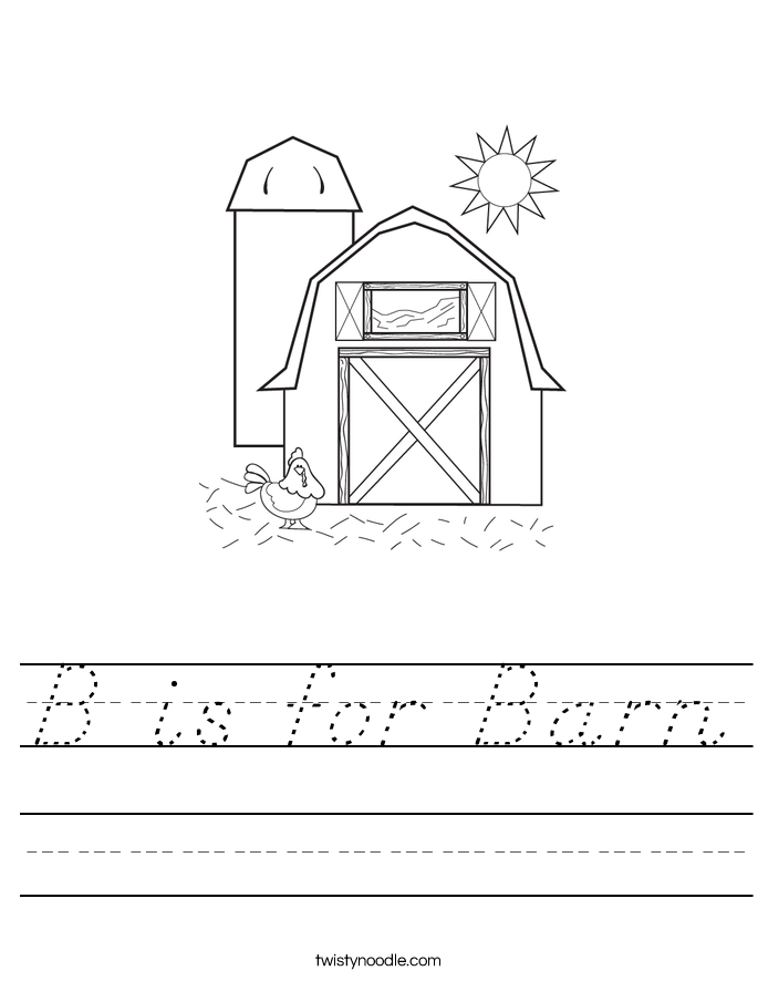 B is for Barn Worksheet