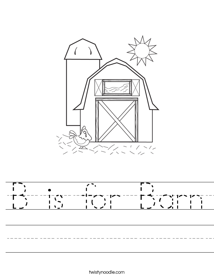 B is for Barn Worksheet