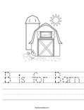 B is for Barn Worksheet