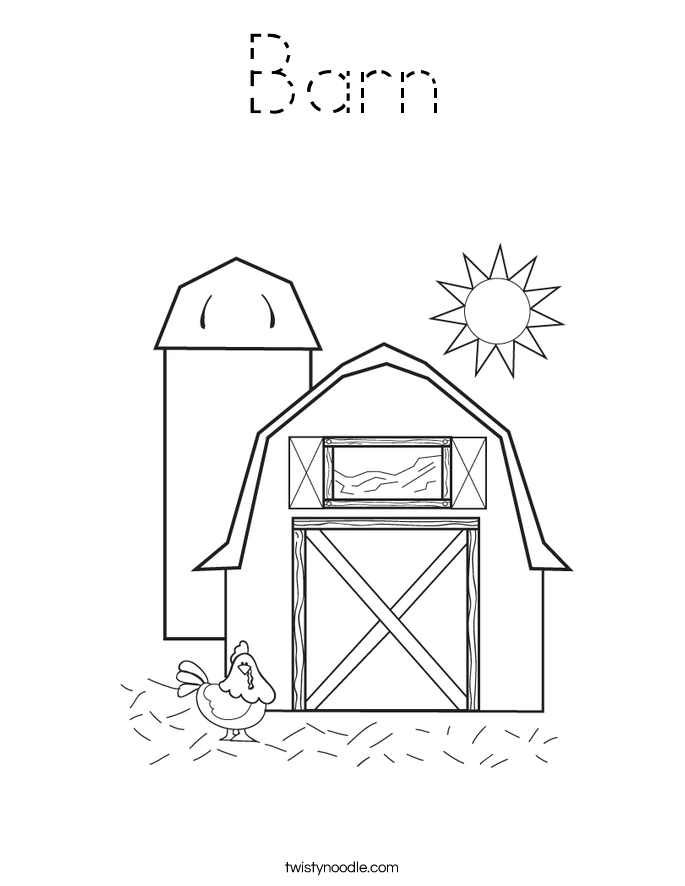 Barn Coloring Page Tracing Twisty Noodle Barn Coloring Page Tracing Twisty Noodle