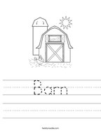 Barn Handwriting Sheet