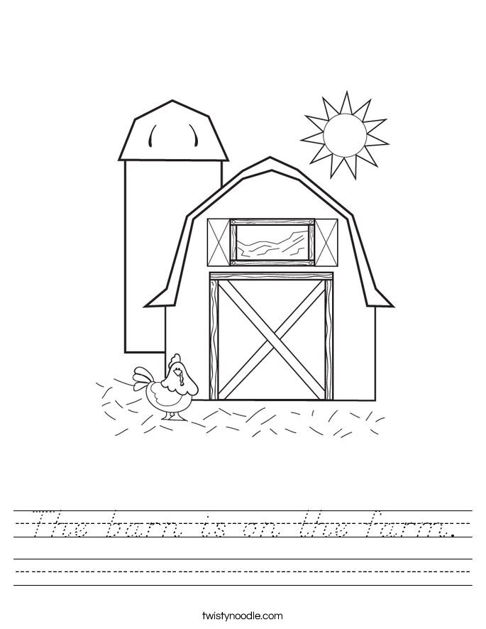 The barn is on the farm. Worksheet