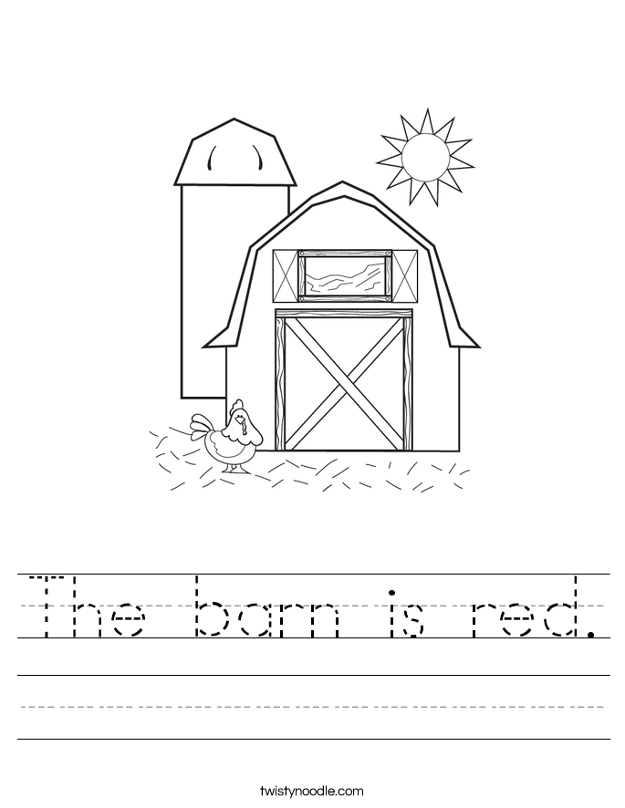 The barn is red. Worksheet