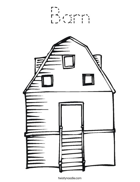 Red Barn Coloring Page