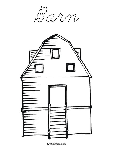 Red Barn Coloring Page