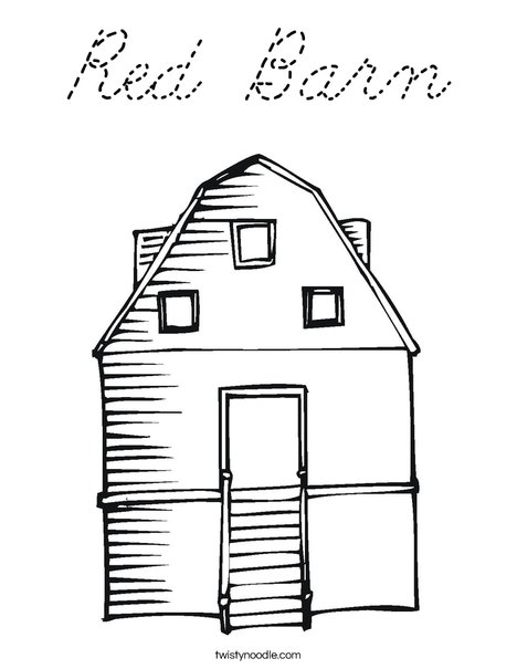 Red Barn Coloring Page